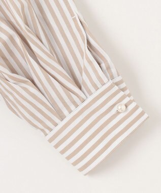 Feroux 【洗える】カラーストライプビッグ シャツ ベージュ系1