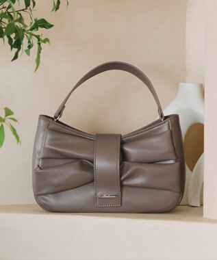 Tiaclasse 【安田美沙子さん着用・2way】リボンギャザーミニバッグ モカ