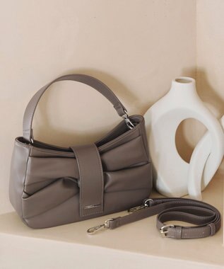 Tiaclasse 【安田美沙子さん着用・2way】リボンギャザーミニバッグ モカ