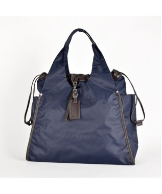 Y'SACCS ドローストリング×シープレザー　トート ネイビー
