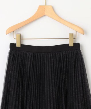組曲 ラメチュールプリーツ スカート ブラック系