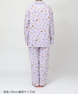 tsumori chisato SLEEP ツモリチサト パジャマ キルトニット素材(本体) あったか 長袖 長ズボン レディース UDW404 /ワコール パープル