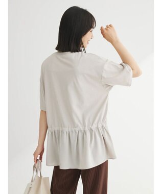 Green Parks ドロスト切替えドッキングカットプルオーバー Gray Beige