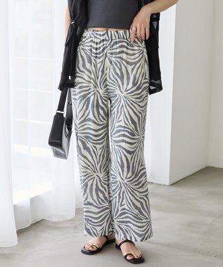 AMERICAN HOLIC ボーホー柄プリントワイドパンツ Black