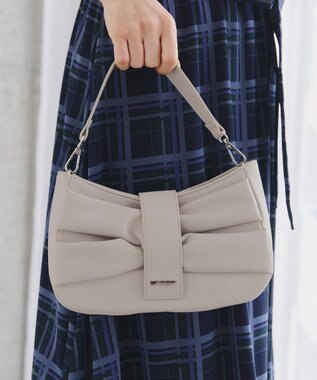 Tiaclasse 【安田美沙子さん着用・2way】リボンギャザーミニバッグ グレージュ