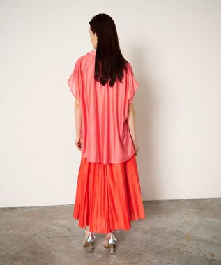 GRACE CONTINENTAL オーガンジープリーツスカート オレンジ
