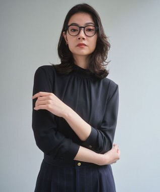 BEIGE， 【人気シリーズ】EVA / ハイネックロングスリーブブラウス Black