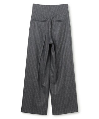 BEIGE， DELAND / ウールピンストライプハイウエストタックパンツ Gray St.