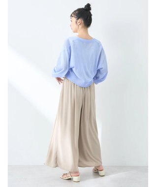 earth music&ecology シアーラメＶネックカーディガン Lavender