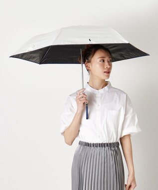 MOONBAT POLO RALPH LAUREN（ポロ ラルフローレン）晴雨兼用日傘 バイカラー 遮光率100% 遮熱 UV オフホワイト