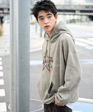 WEGO 【ユニセックス着用ITEM】スノーダイグラフィックビッグパーカー ベージュ