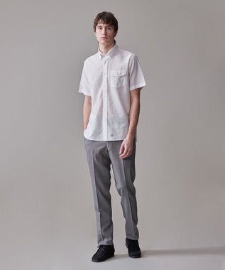 J.PRESS MEN 【Peppin Merino Comfort】【ウォッシャブル可 / 折り目加工】バーズアイ スラックス / ノータック ライトグレー系