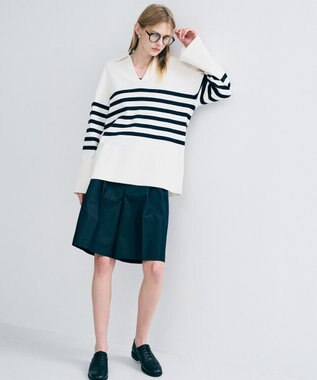 uncrave チノギャバジン ショートトラウザー ネイビー