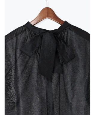 Te chichi レザーライクバックリボンブラウス ブラック