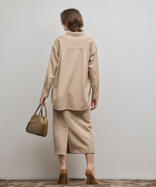 GRACE CONTINENTAL ジャージビッグシャツ ベージュ