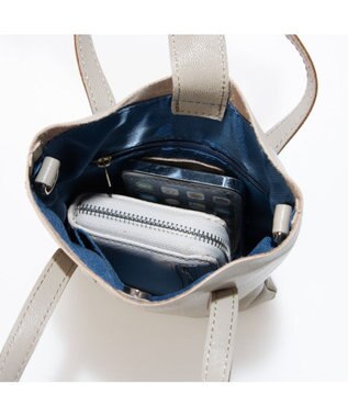 UNBILLION ペルケ perche / ゴートスムース2wayミニショルダー ライトグレー