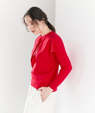 #Newans 【洗える】ケープカラープルオーバー レッド