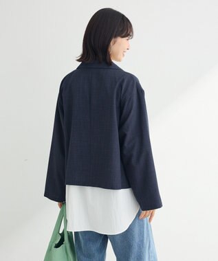 Green Parks イージーケア比翼フライヨークチュニック Off White