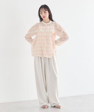 earth music&ecology 【予約】【綿100％】SET2点エプロンライクビスチェ＋シャツ オレンジ