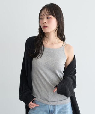 earth music&ecology 【予約】適ON カップ付きキャミソール 杢グレー