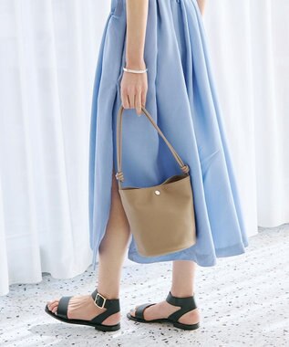 TOPKAPI 【Breath TOPKAPI】シュリンクレザー ノットハンドル 2way ショルダーバッグ グレージュ