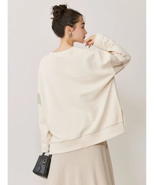 AMERICAN HOLIC 異素材ショルダー切り替えスウェット1 Ivory