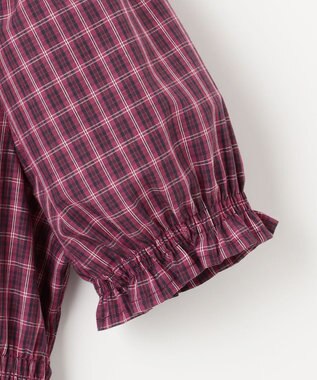 組曲 KIDS 【110-140㎝】チェック ワンピース ラズベリー系3