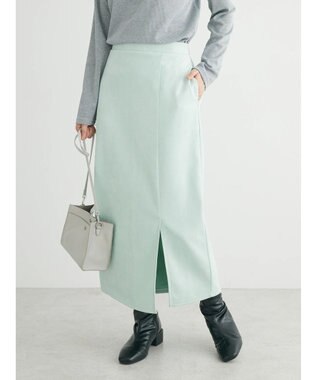 Green Parks マシュマロスエードＩラインスカート Sax