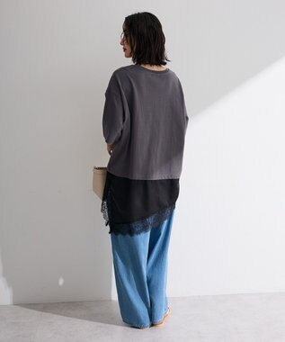 Green Parks レースドッキングＴシャツ Charcoal Gray