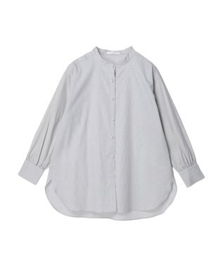 Green Parks パール釦ストライプシャツ Stripe Black