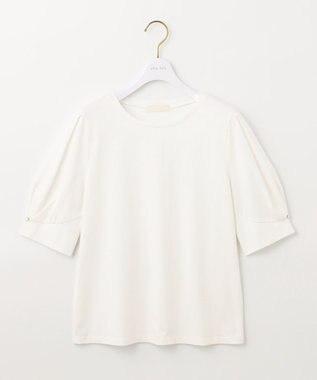 ANY SIS 【UVケア】プレーティングジャージー タックスリーブ カットソー オフホワイト