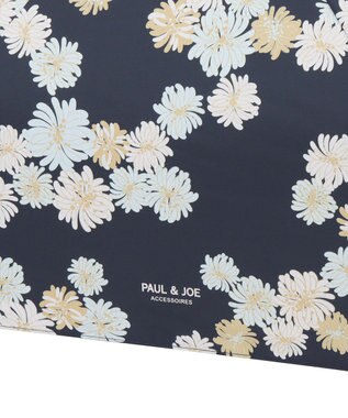 MOONBAT 【軽量】PAUL & JOE 晴雨兼用日傘 折りたたみ傘 総柄クリザンテーム 一級遮光 遮熱 UV ネイビーブルー