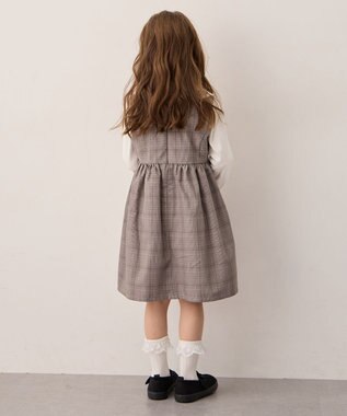 ANY KIDS メロディジャンパースカート ブラウン×チェック