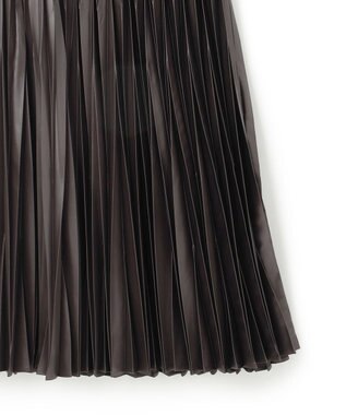 23区 【洗える】レザーライクプリーツ スカート ダークブラウン系