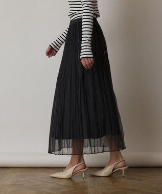 GRACE CONTINENTAL オーガンスパンコールスカート グレー