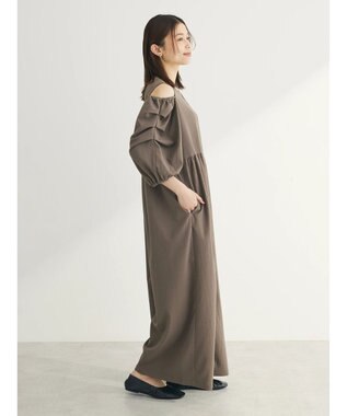 Green Parks ■ＥＳＣＡＲ　タックスリーブワイドオールインワン Gray Beige