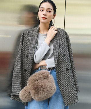 23区 L 【洗える】サテン ロングスリーブ Tシャツ スカイブルー系