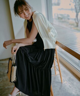 ANY SIS 【WEB・一部店舗限定】ティアード ワンピース ブラック