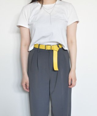 blancle シュリンクレザー 幅3cm 長さ110cm ベルト YELLOW