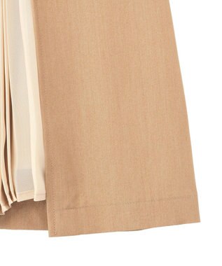 YECCA VECCA プリーツMIXフレアスカート Beige