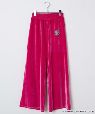 WEGO 【サンリオ】HELLOKITTYコラボベロアパンツ ピンク