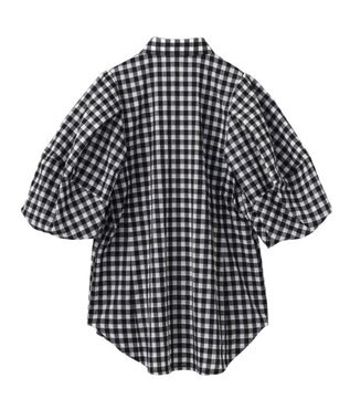 FORFORMO Tuck Puff Sleeve Shirt タックパフスリーブシャツ チェックブラック