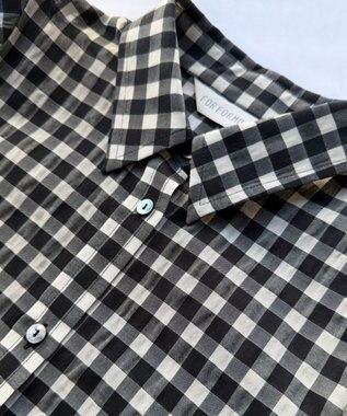 FORFORMO Tuck Puff Sleeve Shirt タックパフスリーブシャツ チェックブラック