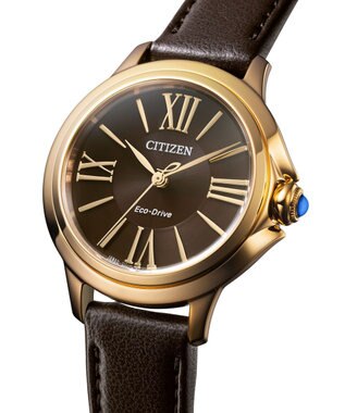 CITIZEN 【電池交換不要 光発電エコ・ドライブ】、包み込むような 曲線とボリューム感が魅力の高級感ある腕時計 ウォームゴールド
