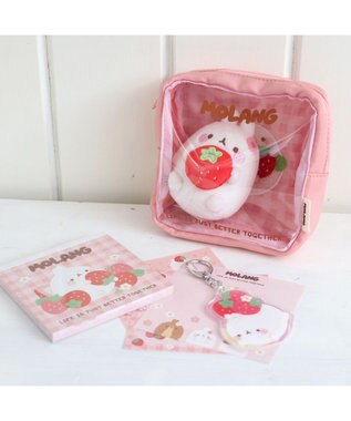 Mother garden 【2/15(日)で販売終了】 マザーガーデン MOLANG モラン スクエアポーチ 《 桃色 / 茶色 》 単品 桃色