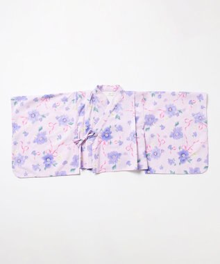 ANY KIDS 【洗濯機可能/簡単着付け】2WAY セパレート浴衣セット ラベンダー×花柄