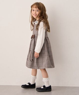ANY KIDS メロディジャンパースカート ブラウン×チェック