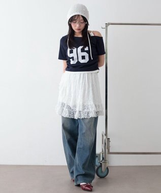 WEGO レースフリルスカート ホワイト
