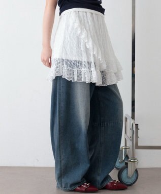 WEGO レースフリルスカート ホワイト