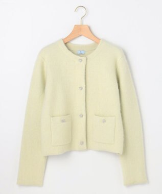 組曲 L 【加藤ローサさん着用】フラッフィーファーニット ジャケット ライムグリーン系